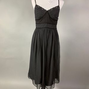 Nicole Miller Black Silk Chiffon Slip Dress